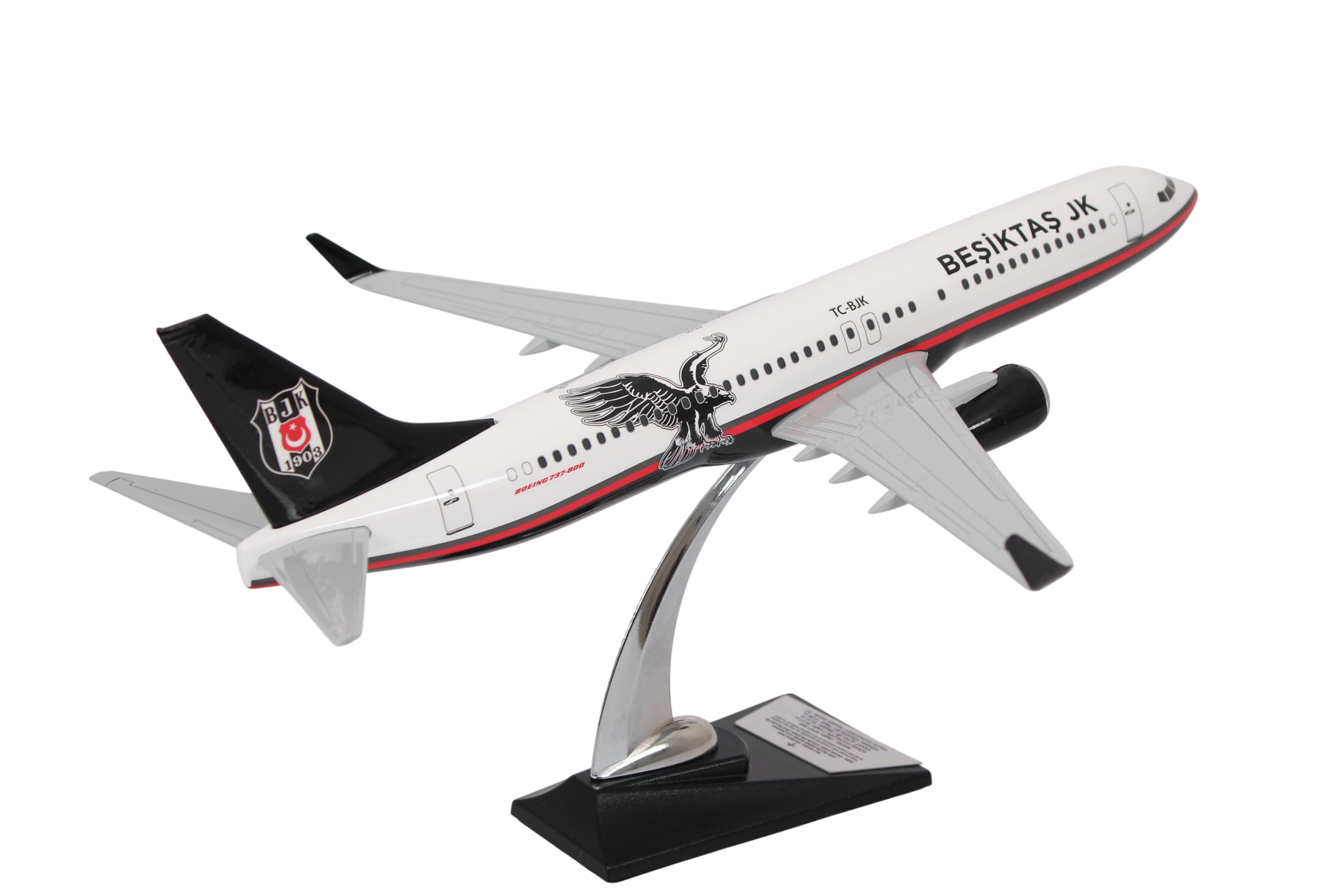 UCK0229Zekupp Boeing 737-800 1/100 Ölçek Beşiktaş Lisanslı Klasik Tasarım Nostalji Maket Uçak