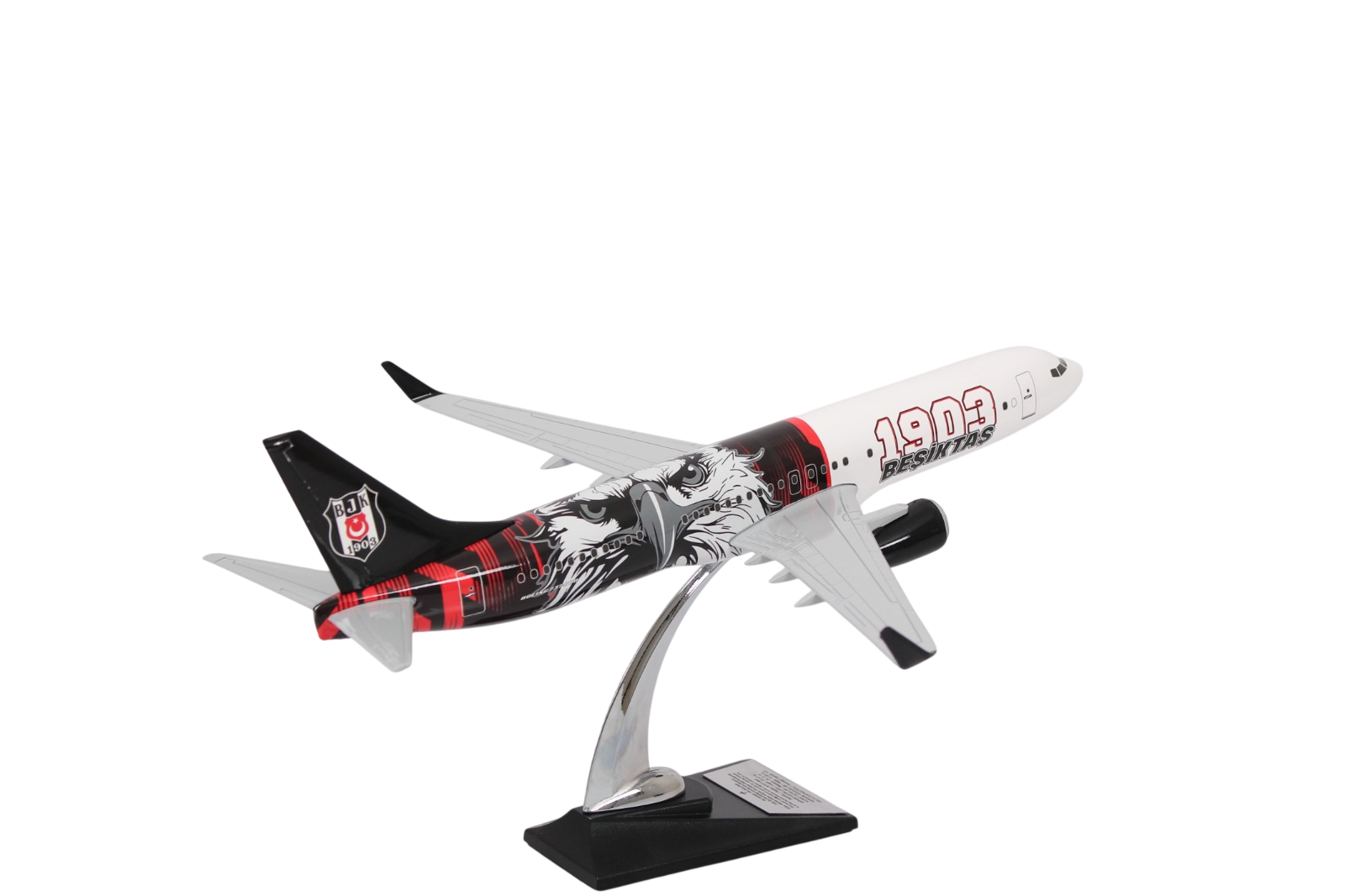 UCK0230Zekupp Boeing 737-800 1/100 Ölçek Beşiktaş Lisanslı 1903 Beşiktaş Logolu Tasarım Maket Uçak