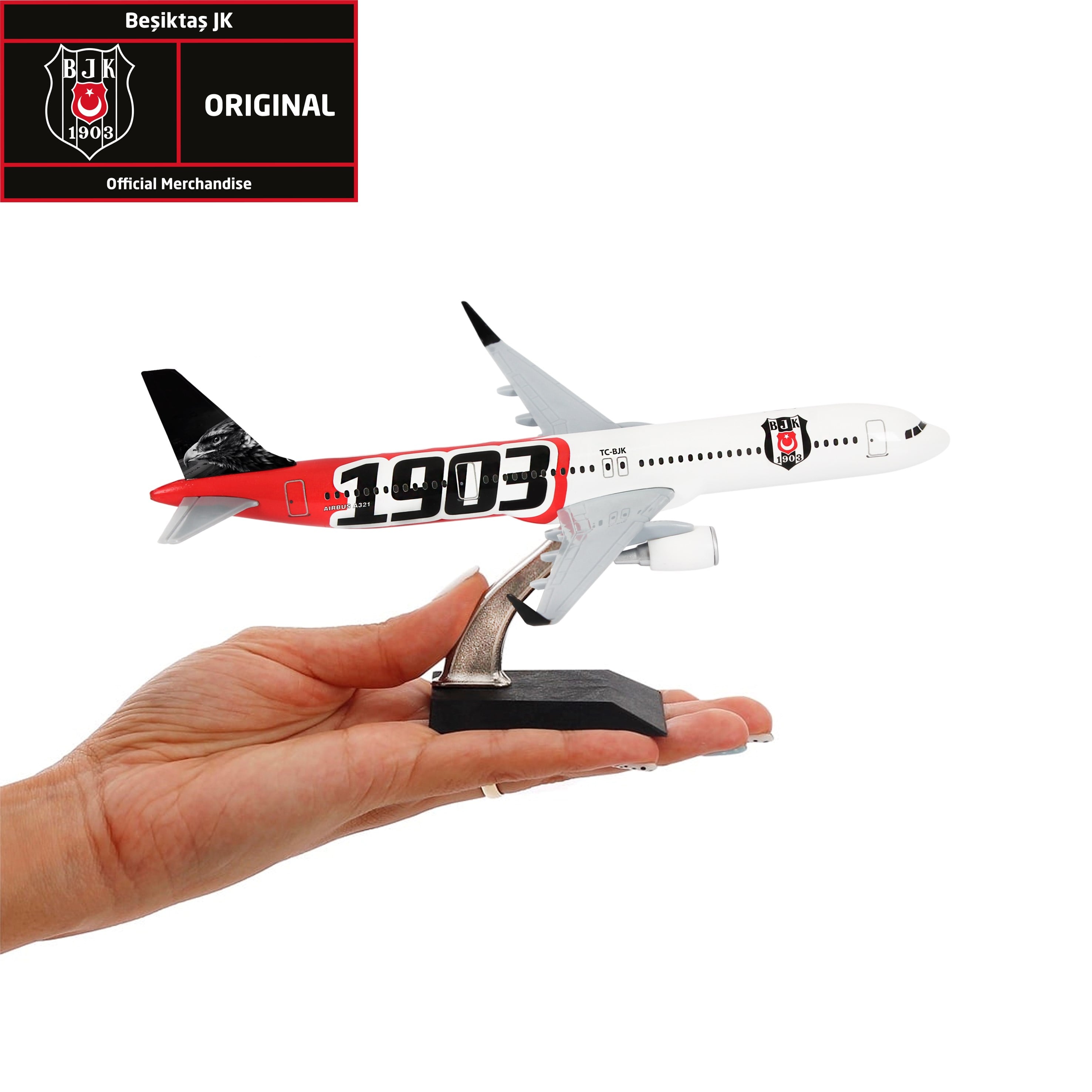 UCK0237Zekupp Airbus 321 1/200 Ölçek Beşiktaş Lisanslı 1903 Logolu Maket Uçak