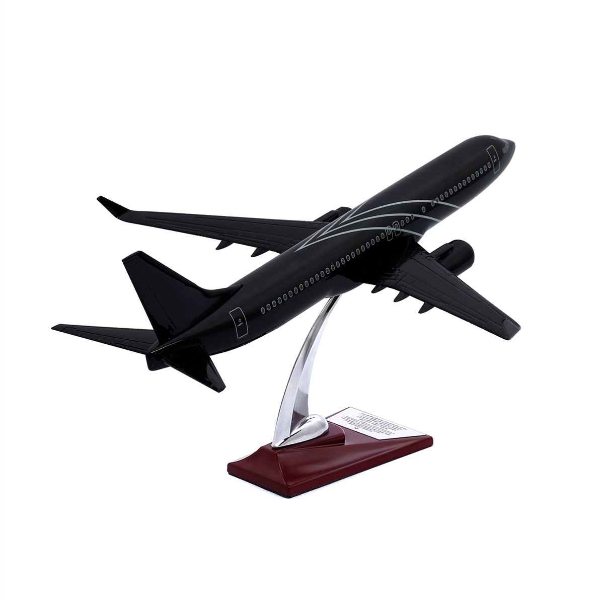 Zekupp - Maket Uçak - Boeing 737-800 1/100 - SİYAH ÖZEL TASARIM Model Uçak
