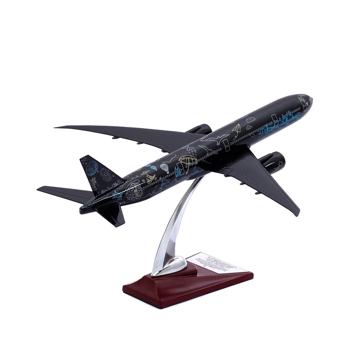 Zekupp - Maket Uçak - Boeing 777-300 1/200 - SİYAH DESENLİ ÖZEL TASARIM Model Uçak