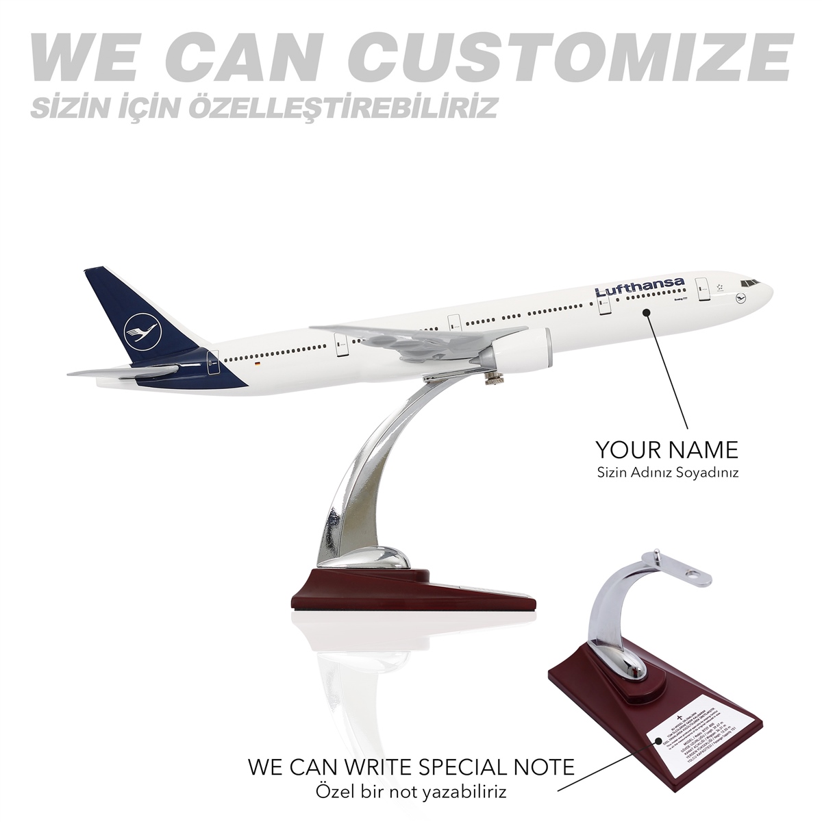 ZekUpp -Maket Uçak - Boeing 777-300 1/200 - LUFTHANSA Model Uçak