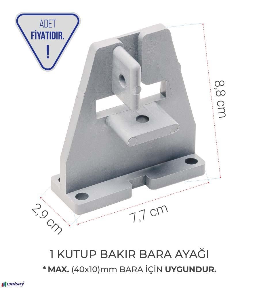 1 KUTUP BAKIR BARA AYAGI, MAX. (40x10)mm BAKIR IÇIN