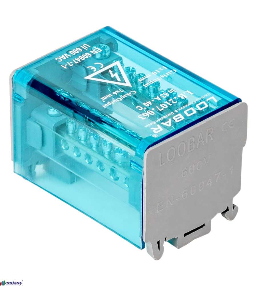 2 KUTUP - 8 DELİKLİ - 63A DAĞITICI ( 1x10mm² + 7x6mm²)