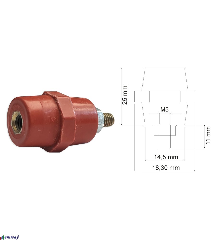 (25x18)mm M5 FICI 1C+1S IZOLATOR