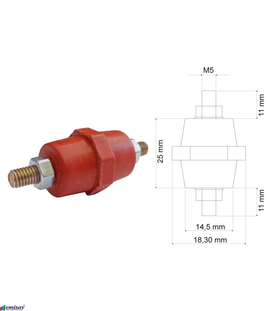(25x18)mm M5 FIÇI 2C IZOLATÖR