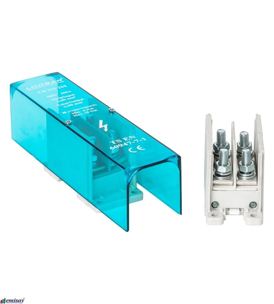 2x50mm² SKP, GIRIS-ÇIKIS EK KLEMENS 250A, VIDALI KAPAKLI