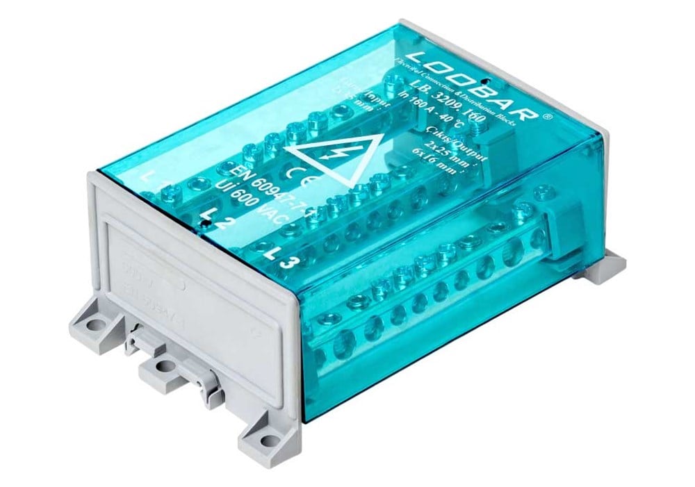 3 KUTUP - 10 DELİKLİ - 160A DAĞITICI (2x35mm² + 2x25mm² + 6x16mm²)