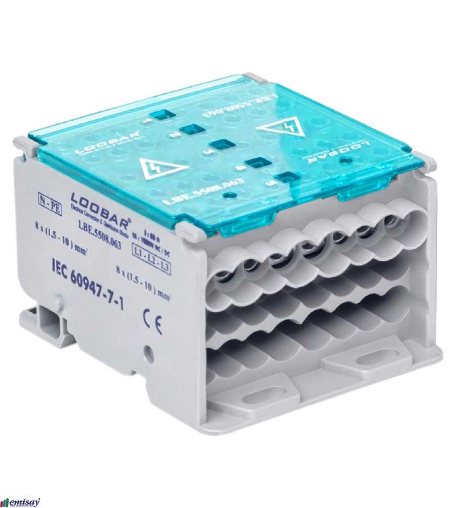 3 KUTUP - 8 DELIKLI - 63A  TAM KAPALI DAGITICI ((8x10mm²)