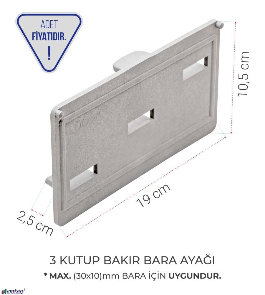 3 KUTUP BAKIR BARA AYAGI, MAX. (30x10)mm BAKIR IÇIN