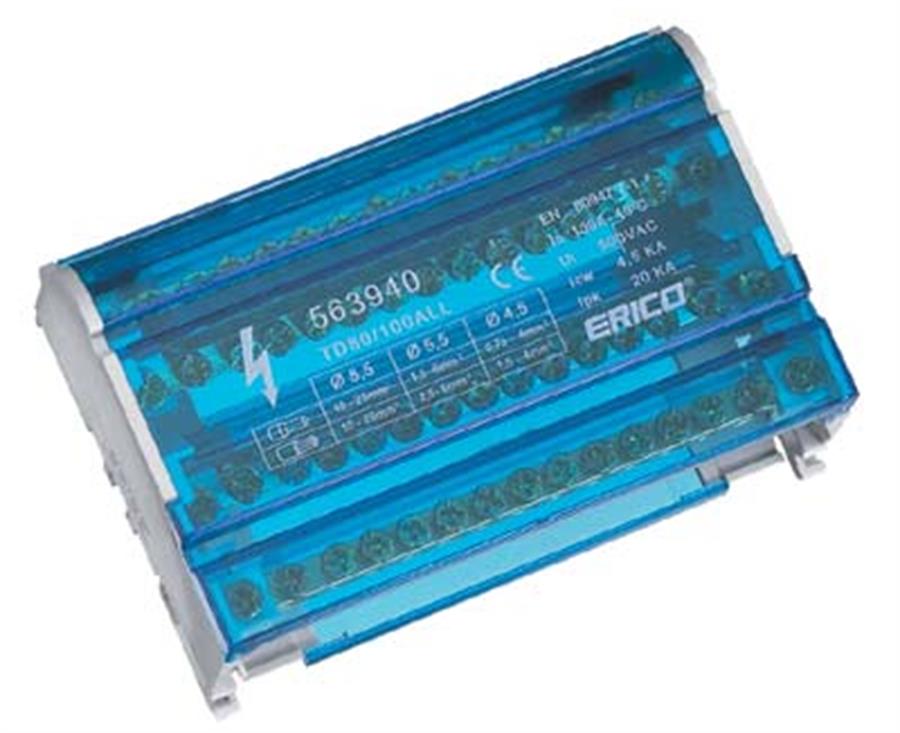 4 KUTUP - 15 DELIKLI - 100A  (DAGITICI 2x25mm² + 7x6mm² + 6x4mm²)