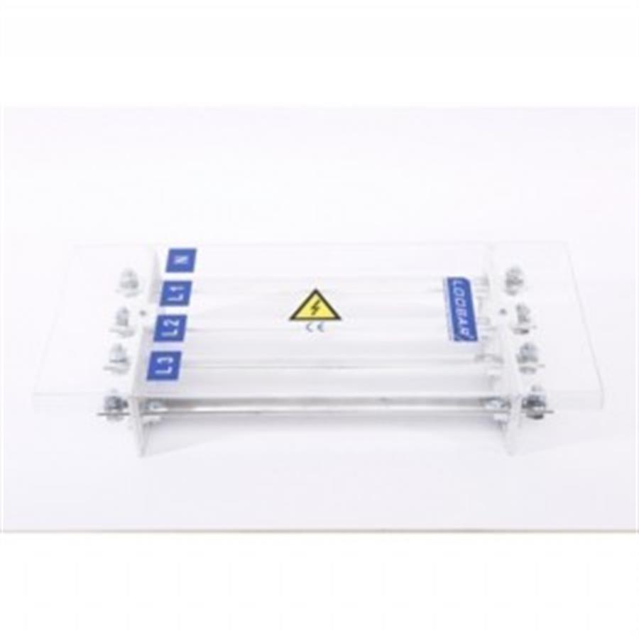 4 KUTUP - 400A (2/ SKP, Giriş) DELİKSİZ KALAYLI BAKIR BARALI DAĞITICI - 45 CM