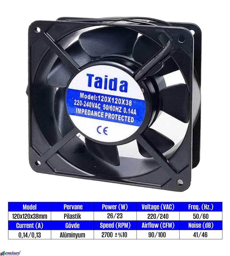 TIDAR (120x120x38) FAN PLASTIK KANATLI 220V