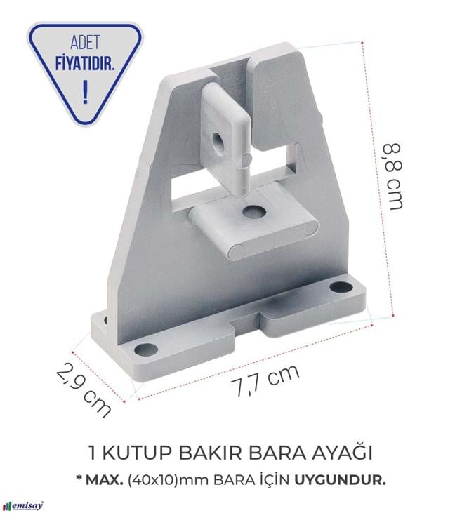 1 KUTUP BAKIR BARA AYAGI, MAX. (40x10)mm BAKIR IÇIN