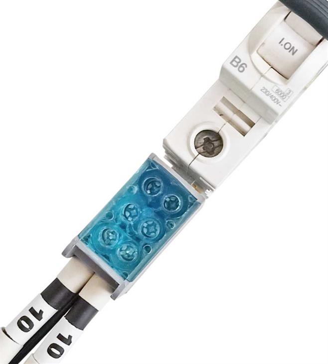 1KUTUP - 6 DELIKLI - 100A MINI DAGITICI  (W OTOMAT IÇIN + 6x10mm²)