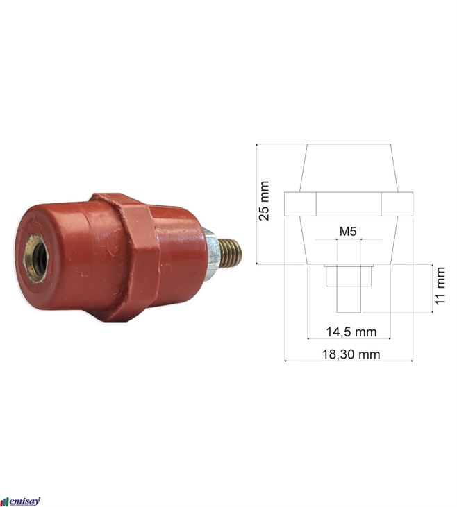 (25x18)mm M5 FICI 1C+1S IZOLATOR
