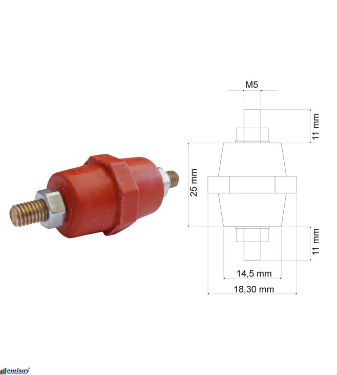 (25x18)mm M5 FIÇI 2C IZOLATÖR