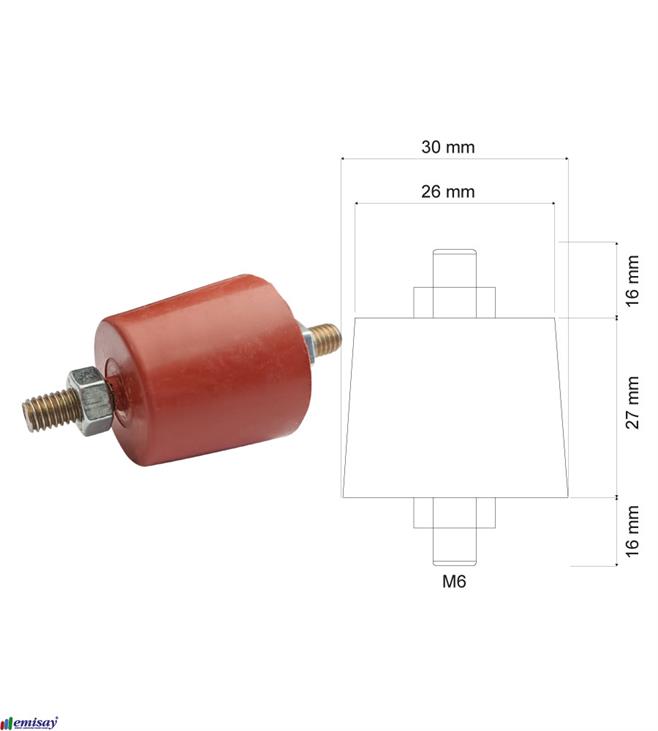 (27x30) mm M6 KONIK 2C IZOLATÖR