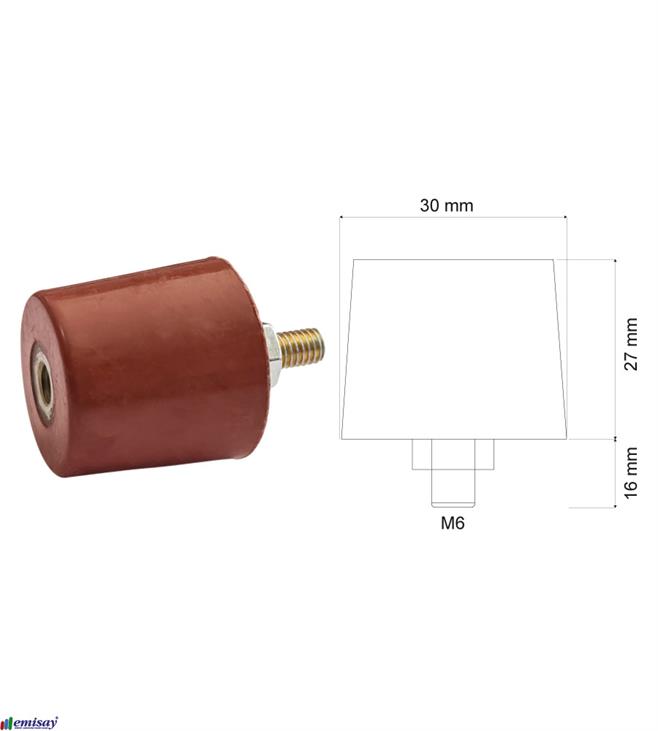 (27x30)mm M6 KONIK 1C+1S IZOLATÖR