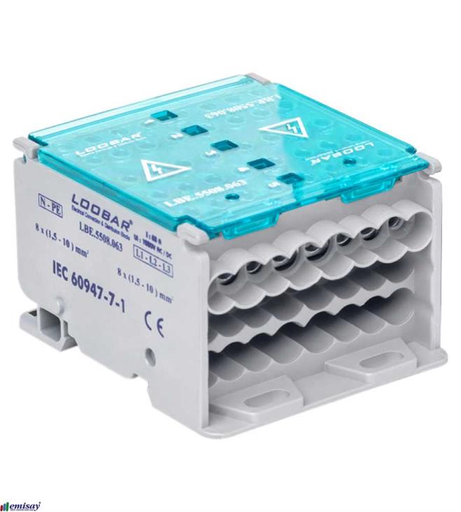 3 KUTUP - 8 DELIKLI - 63A  TAM KAPALI DAGITICI ((8x10mm²)