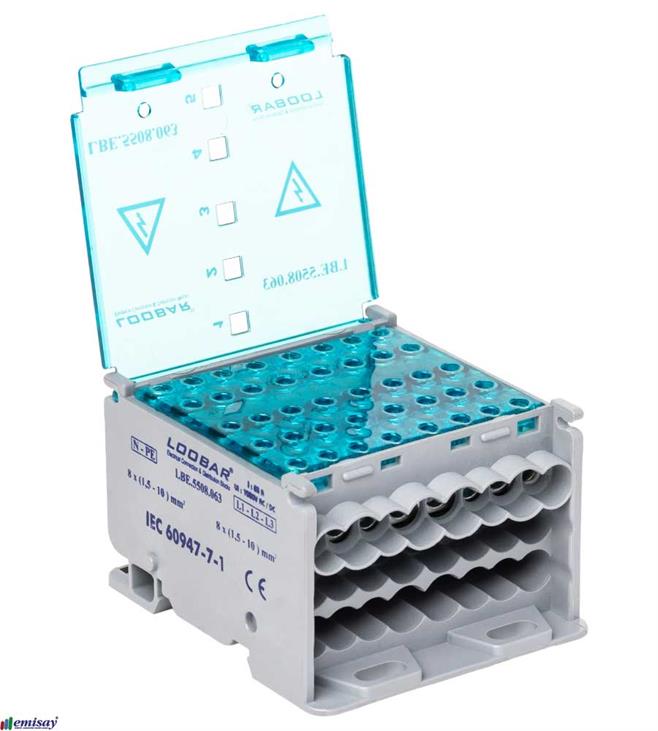 3 KUTUP - 8 DELIKLI - 63A  TAM KAPALI DAGITICI ((8x10mm²)