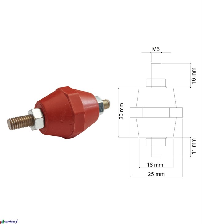 (35x32)mm M6 FIÇI 2C IZOLATÖR