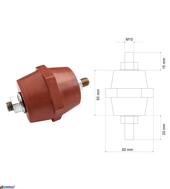 (50x55)mm M10 FIÇI 2C IZOLATÖR