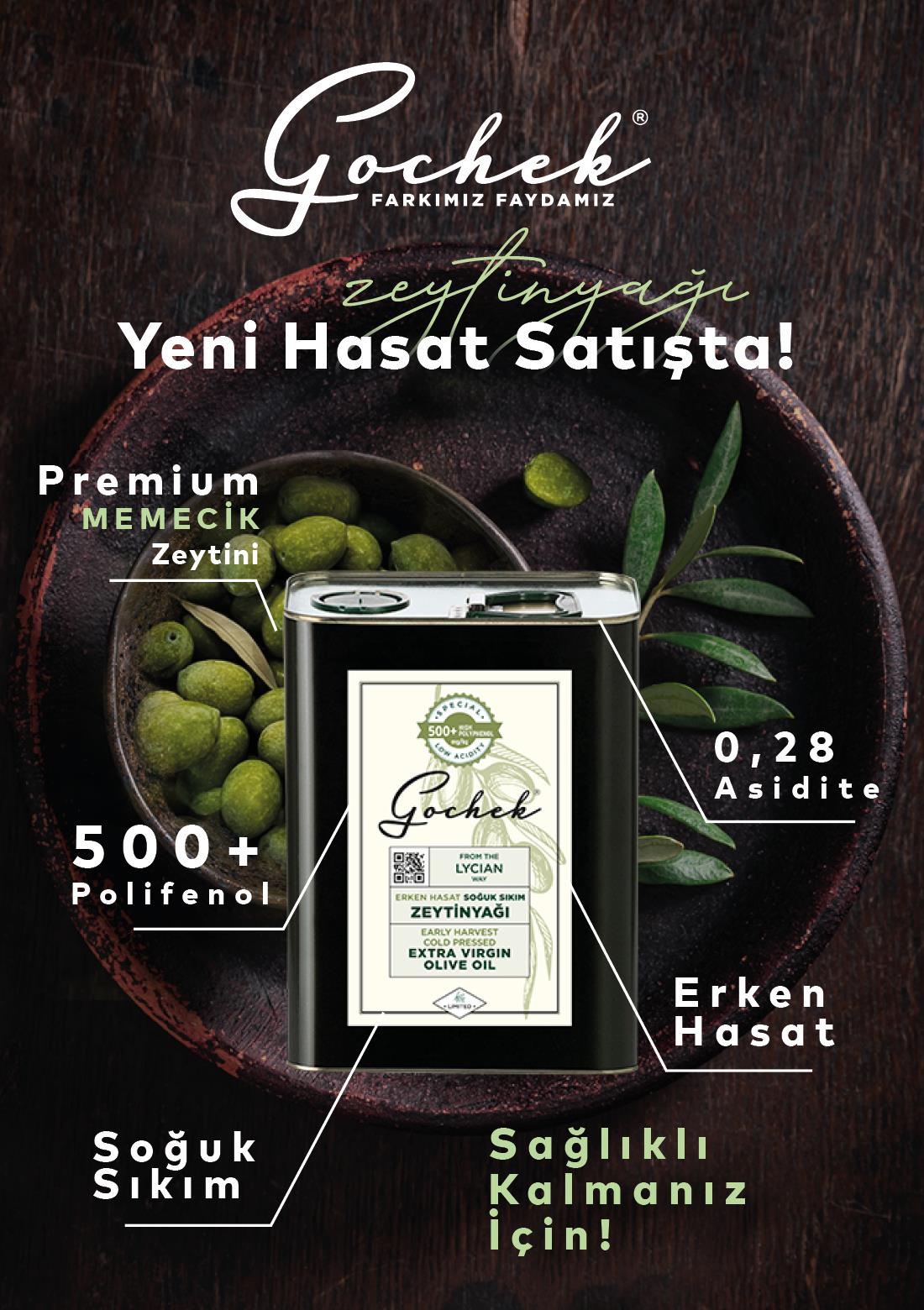 500+ Polifenollü Organik Erken Hasat Zeytinyağı 2 L | Gochek