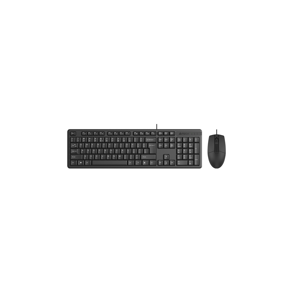 A4 TECH KR-3330S, Siyah, USB Kablolu, Türkçe Q, Multimedya, Klavye Mouse Set