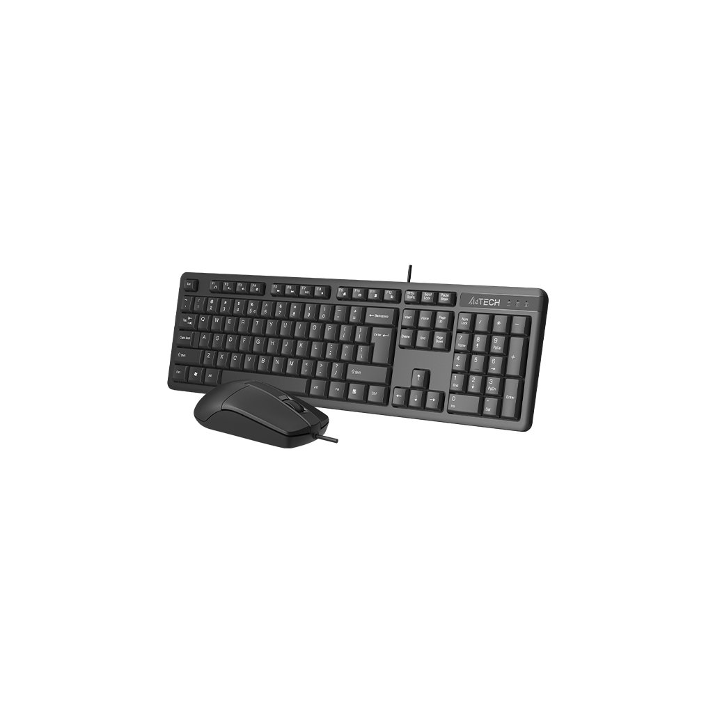 A4 TECH KR-3330S, Siyah, USB Kablolu, Türkçe Q, Multimedya, Klavye Mouse Set