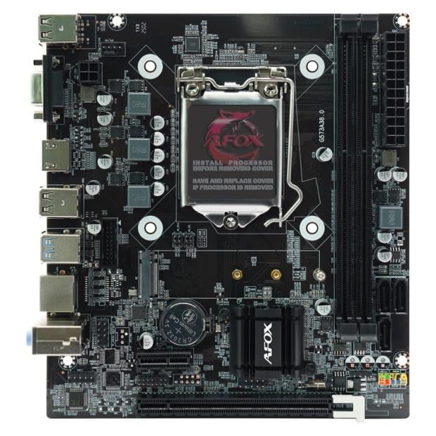 AFOX IH110D4-MA2-V4 2xDDR4 VGA+HDMI 1xGLAN 1x M.2 NVMe Gen3 1151Pin ANAKART