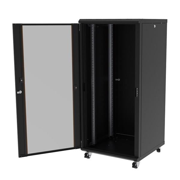 AGER 20U + 2li Fan 600x600mm Dikili Tip Siyah Kabinet Agena AG-AN20U6060S1 Cam Kapak