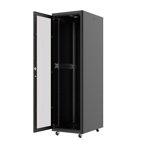 AGER 26U 600x800mm Dikili Tip Siyah Kabinet Agena AG-AN26U6080S1 Cam Kapak