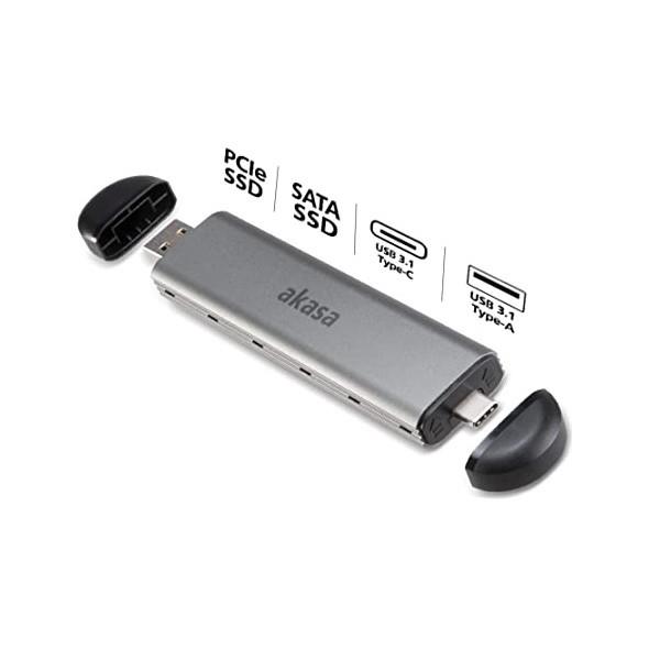AKASA USB 3.1 AK-ENU3M2-04 NVMe M2 Harddisk Kutusu Gümüş