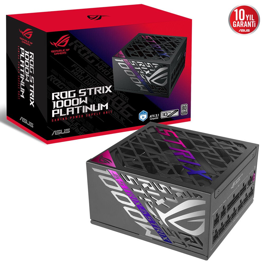 ASUS 1000w 80+ Gold ROG STRIX 1000P Gaming Tam Modüler Power Supply / 90YE00W1-B0NA00