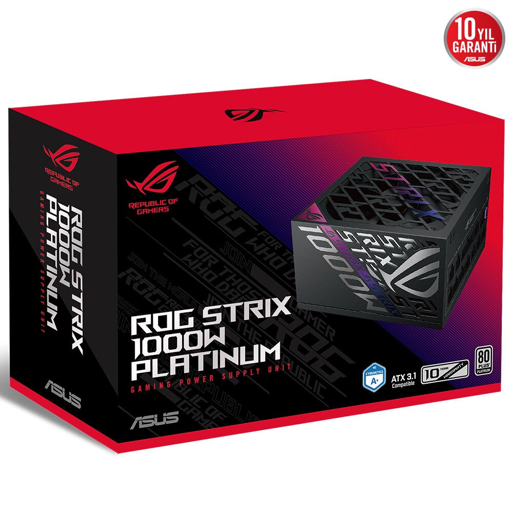 ASUS 1000w 80+ Gold ROG STRIX 1000P Gaming Tam Modüler Power Supply / 90YE00W1-B0NA00