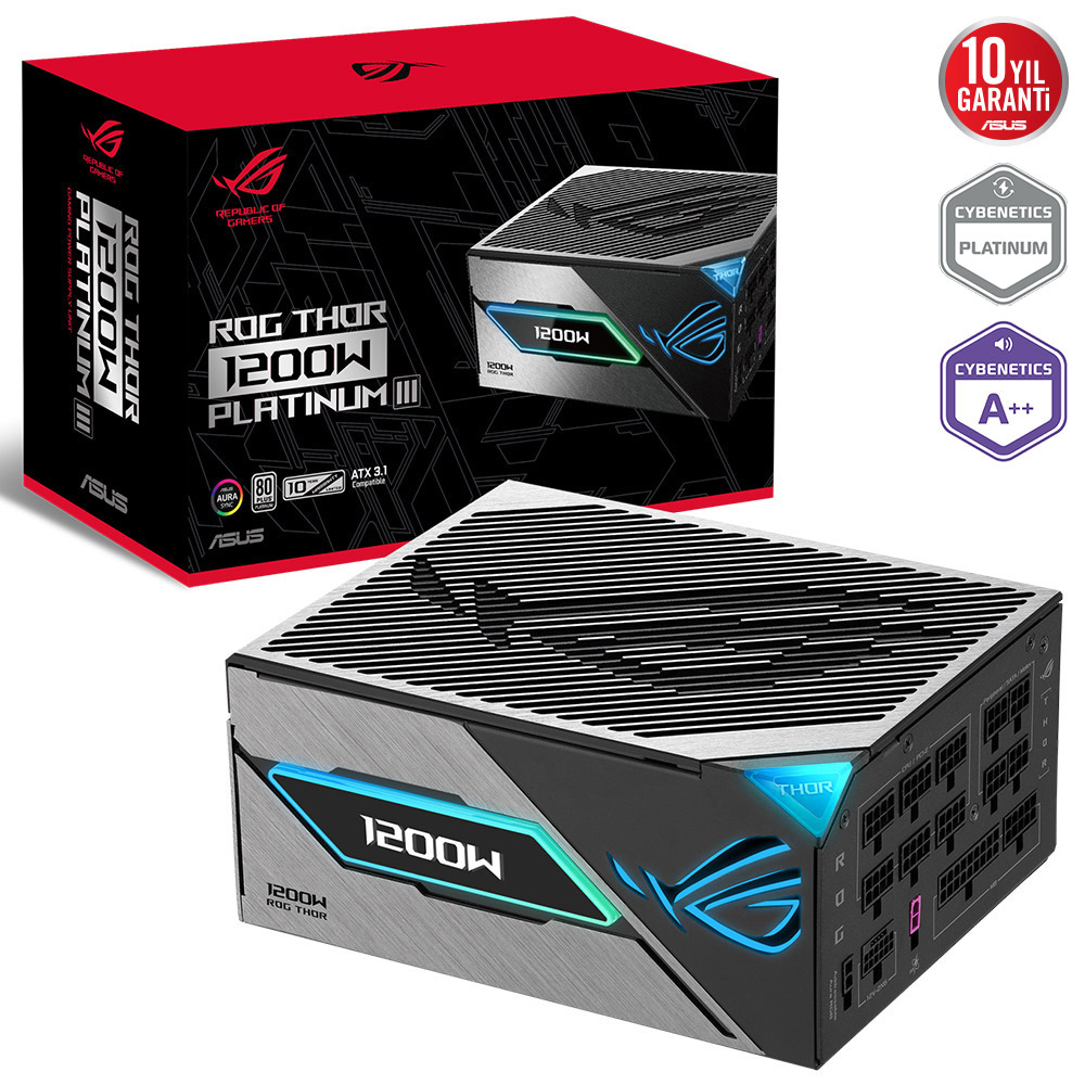 ASUS 1200W 80+ PLATINUM ROG THOR 1200P3 Tam Modüler Power Supply