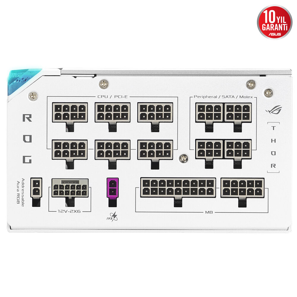 ASUS 1200W ROG Thor 1200P3 Tam Modüler Power Supply Beyaz