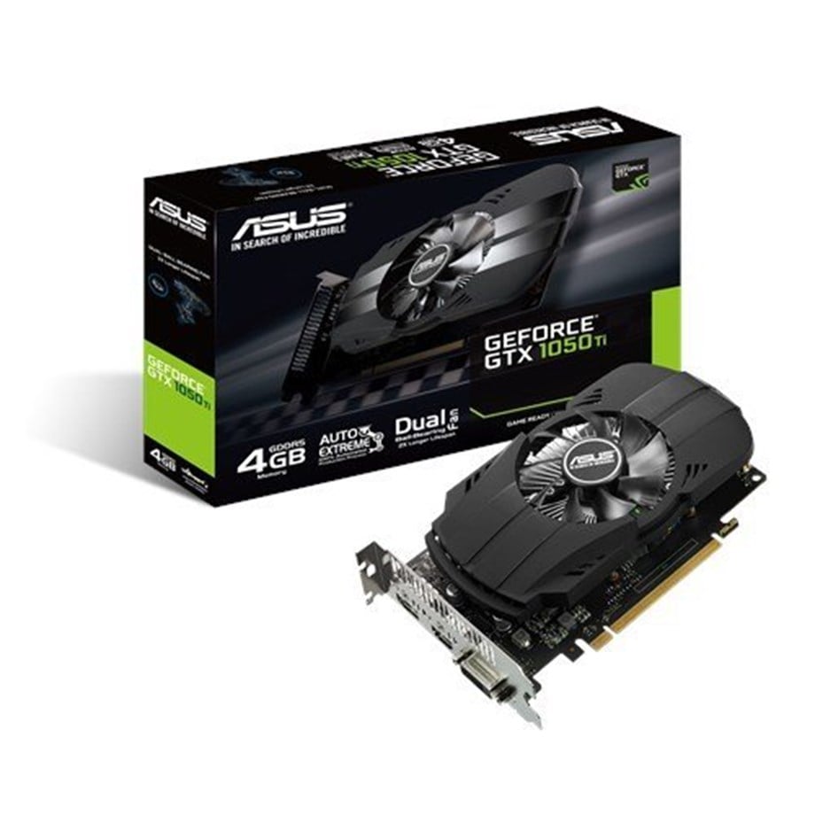 ASUS 4gb nVidia GTX1050Ti Phoenix PH-GTX1050TI-4G DDR5 128bit HDMI DVI DisplayPort 16X (PCIe 3.0)