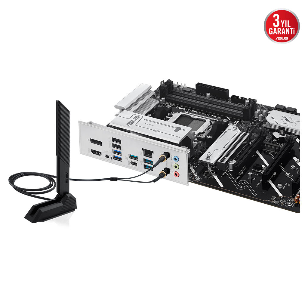 ASUS B650E MAX GAMING WIFI, 4xDDR5, 3xM.2, DP, HDMI, Type-C, Wi-Fi 6E, Bluetooth v5.3, AM5 Soket Gaming Anakart