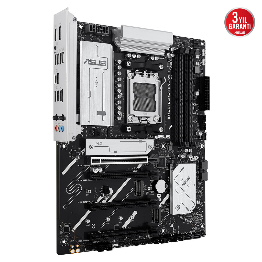 ASUS B650E MAX GAMING WIFI, 4xDDR5, 3xM.2, DP, HDMI, Type-C, Wi-Fi 6E, Bluetooth v5.3, AM5 Soket Gaming Anakart