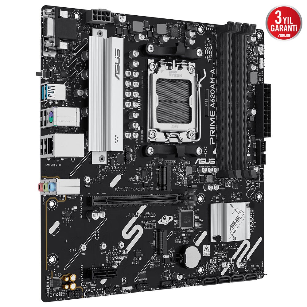 ASUS PRIME A620AM-A-CSM DDR5 HDMI-DP PCIE 4.0 AM5 mATX Kurumsal Anakart