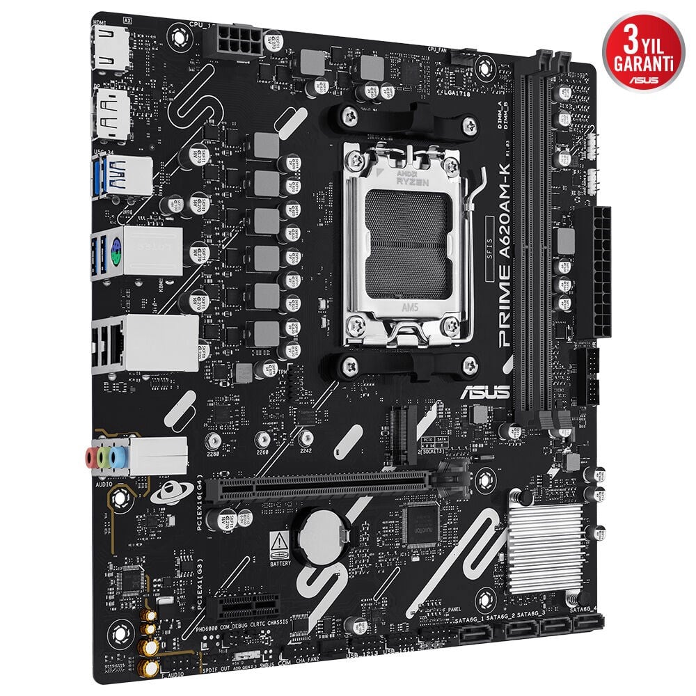 ASUS PRIME A620AM-K 2xDDR5 VGA+HDMI 1xM2 AM5 ANAKART