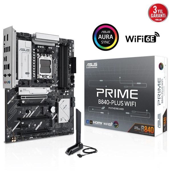 ASUS PRIME B840-PLUS WIFI-6E DDR5 HDMI DP PCIe 16X v4.0 AM5 mATX