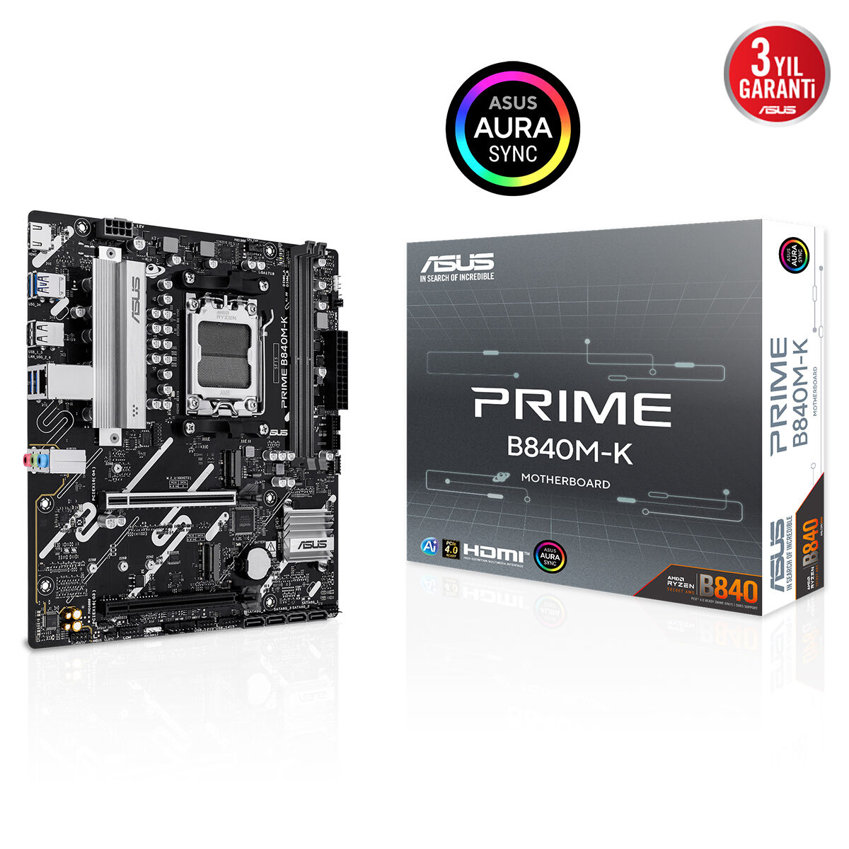 ASUS PRIME B840M-K DDR5 HDMI PCIE 4.0 AM5 mATX