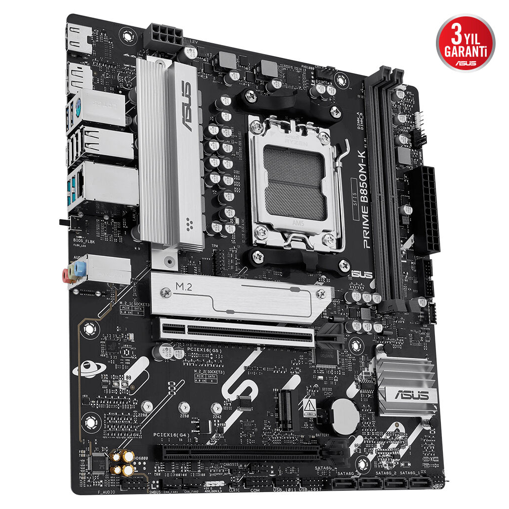 ASUS PRIME B850M-K, 2xDDR5, 2x M.2, DP, HDMI, AM5 Soket Anakart