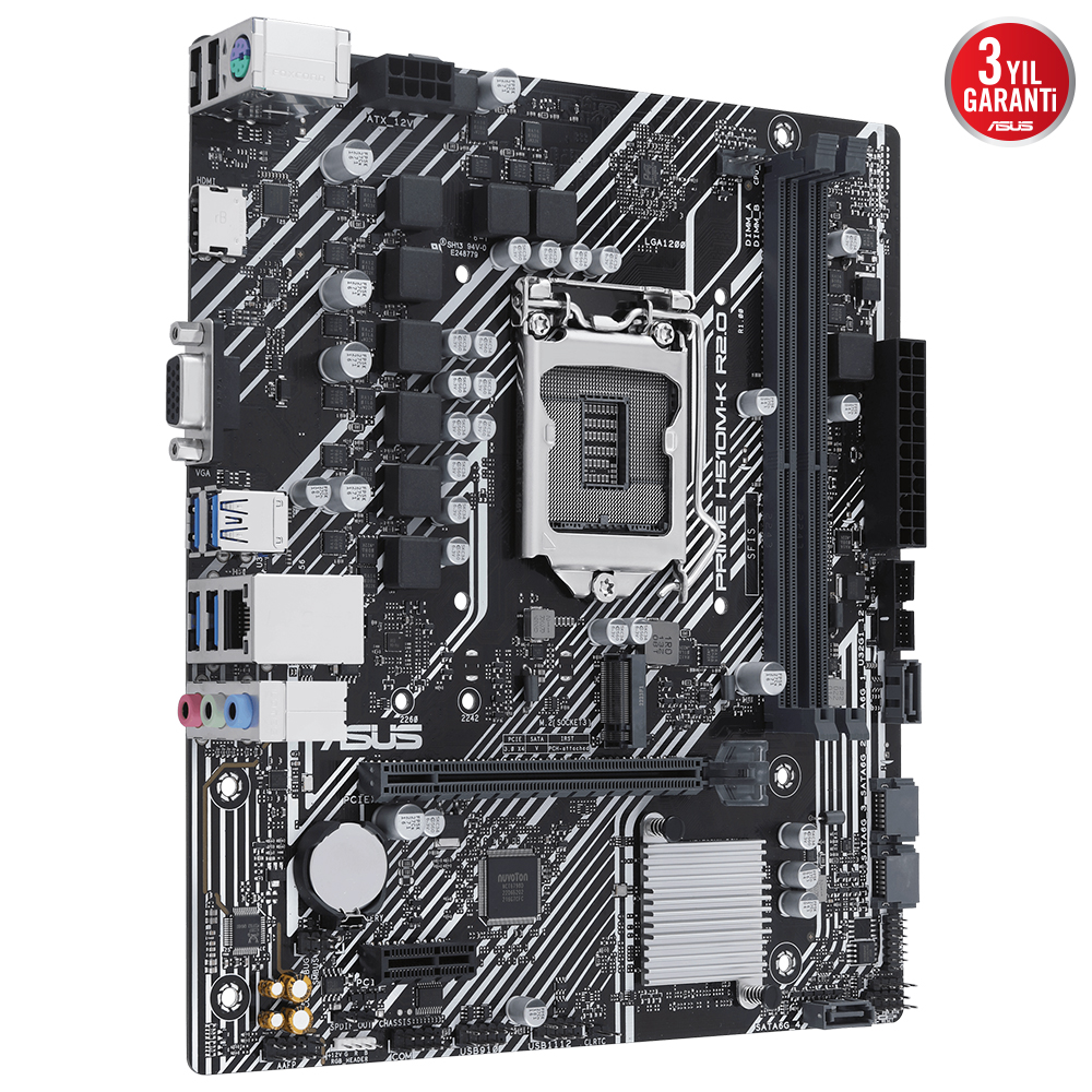 ASUS PRIME H510M-K R2.0 DDR4 HDMI PCIe 16X v4.0 1200p v2 mATX