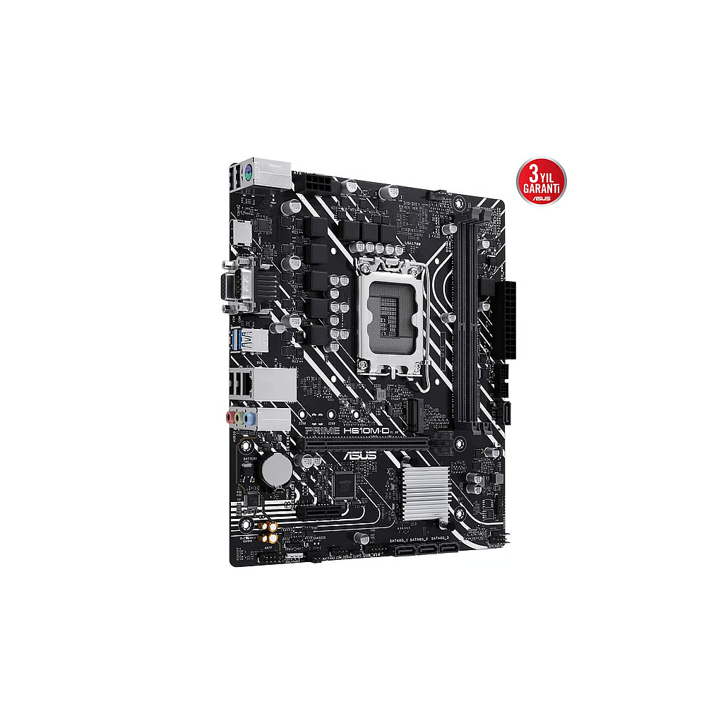 ASUS PRIME H610M-D, 2xDDR5, M.2, D-SUB, HDMI, RS232 Port, 12-13.14.Nesil, LGA1700 Soket, Anakart