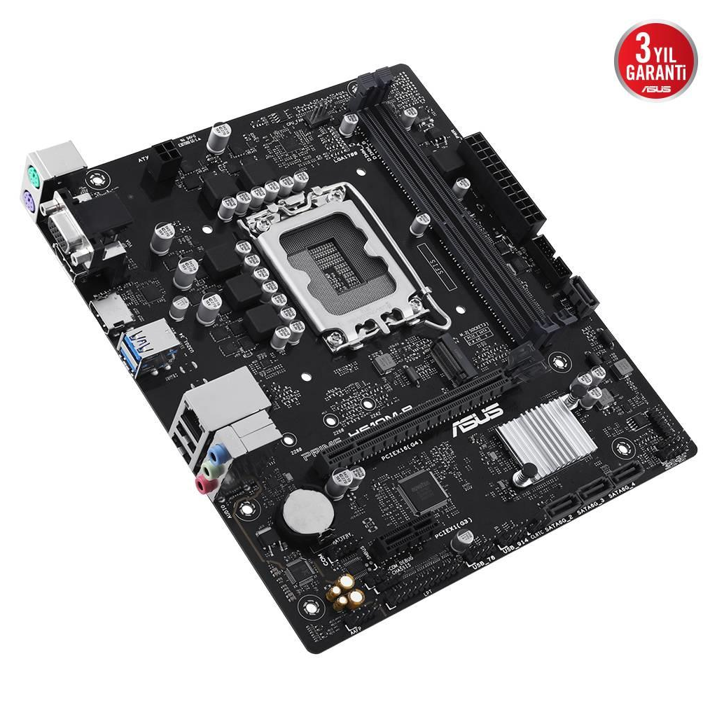 ASUS PRIME H610M-R-SI, 2xDDR5, M.2, D-SUB, DP, HDMI, 12-13.14.Nesil, LGA1700 Soket, Anakart