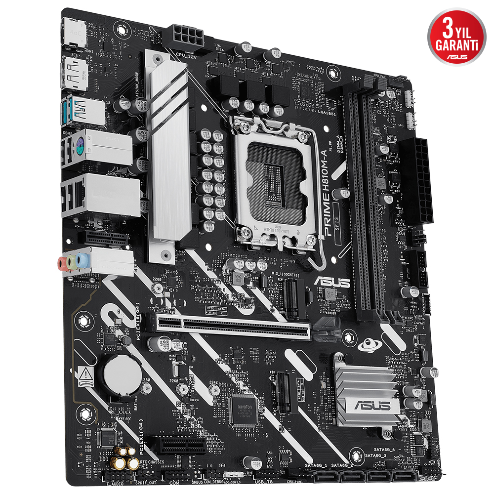 ASUS PRIME H810M-A-CSM DDR5 HDMI-DP PCIE 4.0 1851p mATX Kurumsal Anakart